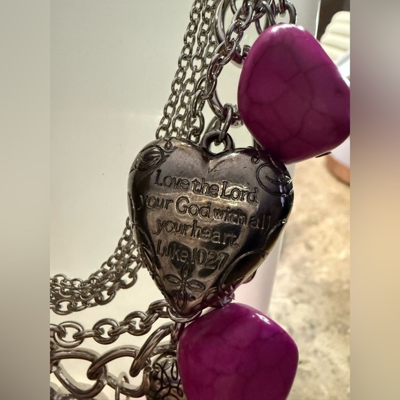 💖 3 piece bundle💜Faith & Love Bundle – Necklace, Bracelet & Heart Keychain 💖 - Picture 2 of 3